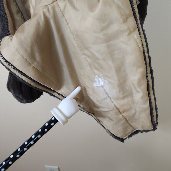 La Petite Rothschild Winter Footed Brown Bear Snowsuit Size 6-9 Months - Picture 9 of 10